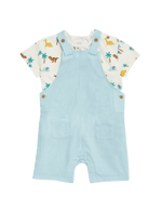 2pc Cotton Rich Dinosaur Bibshort Outfit (0-3 Yrs)