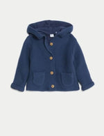 Pure Cotton Hooded Cardigan (7lbs-3 Yrs)