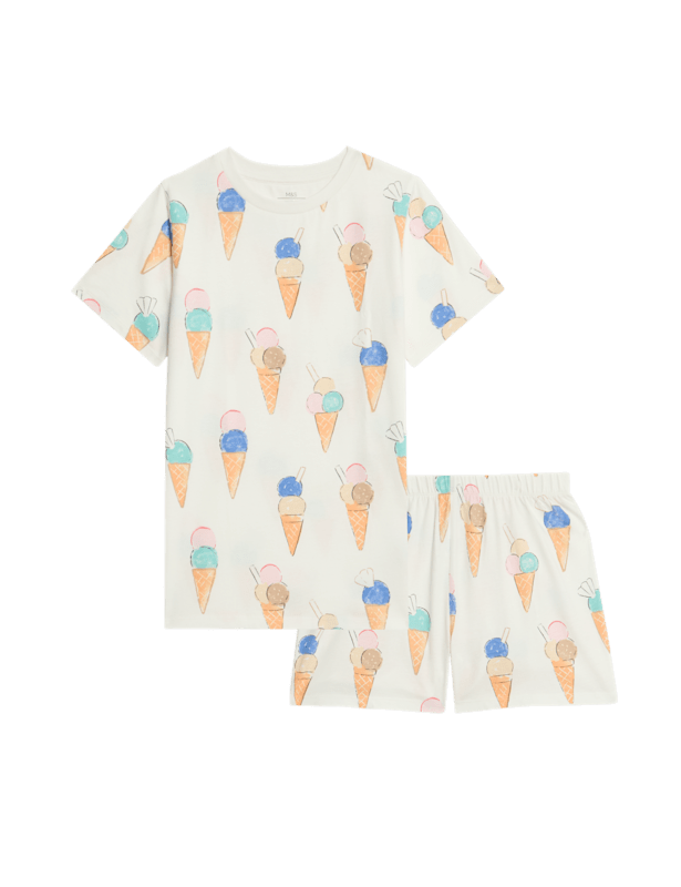 Pure Cotton Ice Cream Print Pyjamas (1-16 Yrs)
