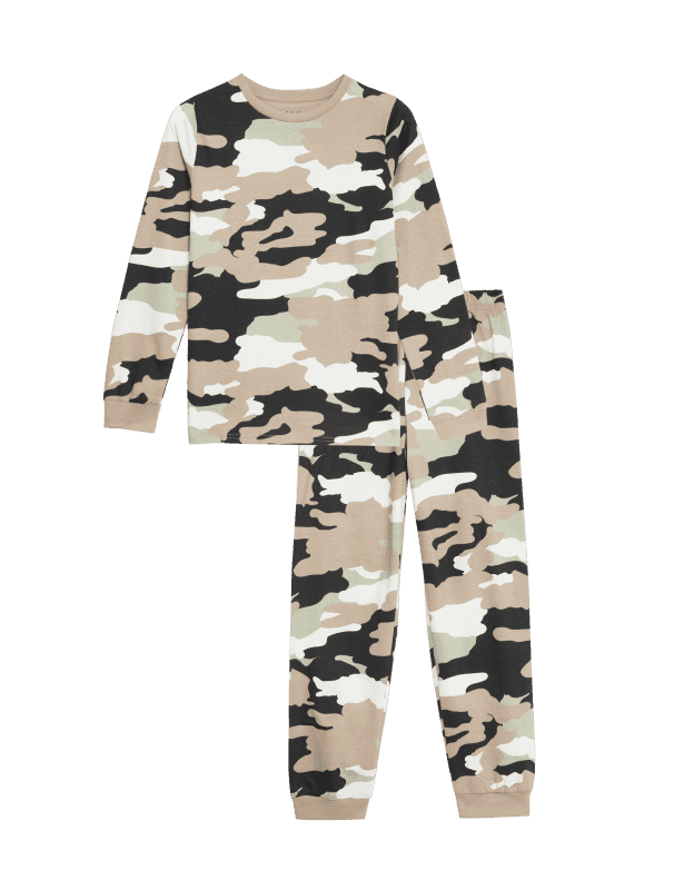 Pure Cotton Camouflage Pyjamas (7-14 Yrs)