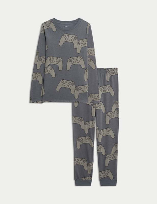 Pure Cotton Gaming Print Pyjamas (3-16 Yrs)