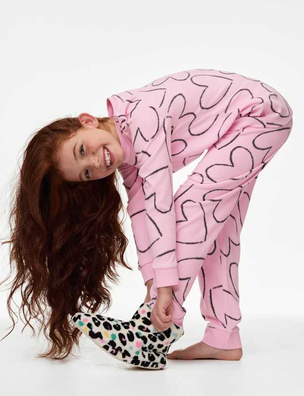 Fleece Heart Pyjamas (1-16 Yrs)