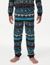 Pure Cotton Football Fair Isle Pyjamas (1-16 Yrs)