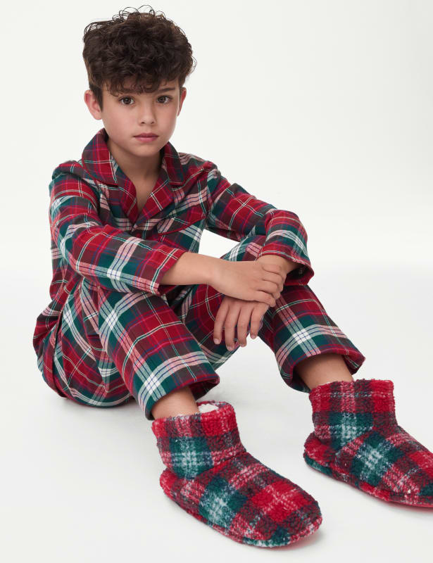 Pure Cotton Check Pyjamas (1-16 Yrs)