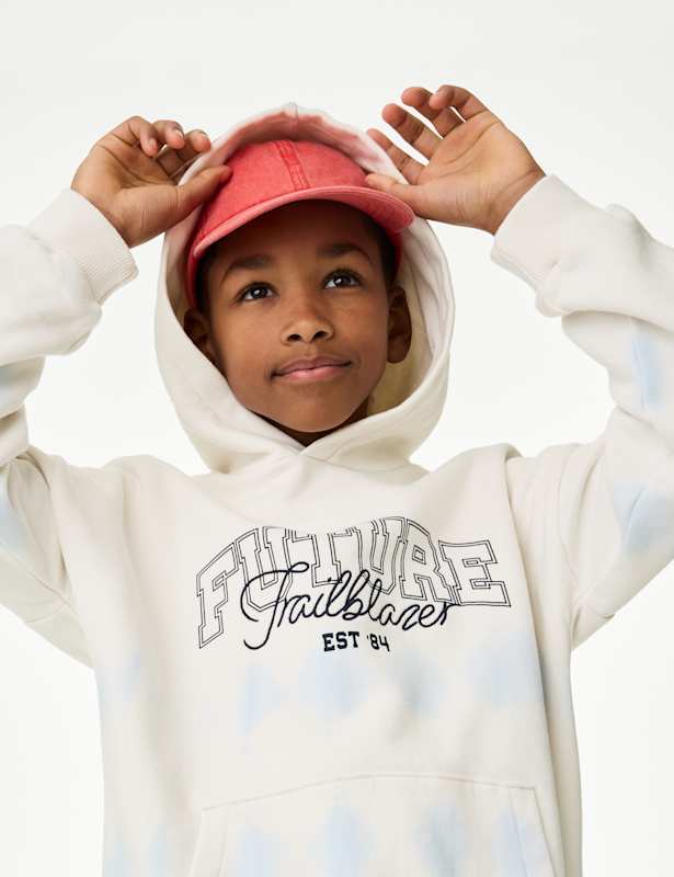Cotton Rich Ombre Graphic Hoodie (6-16 Yrs)