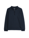 Cotton Blend Pique Half Zip Polo Shirt (6-16 Yrs)