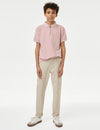 Pure Cotton Half Zip Polo Shirt (6-16 Yrs)