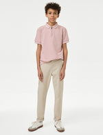 Pure Cotton Half Zip Polo Shirt (6-16 Yrs)