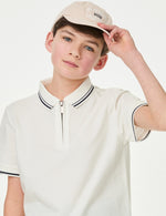 Pure Cotton Half Zip Polo Shirt (6-16 Yrs)