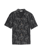 Pure Cotton Textured Palm Tree Shirt (2-16 Yrs)