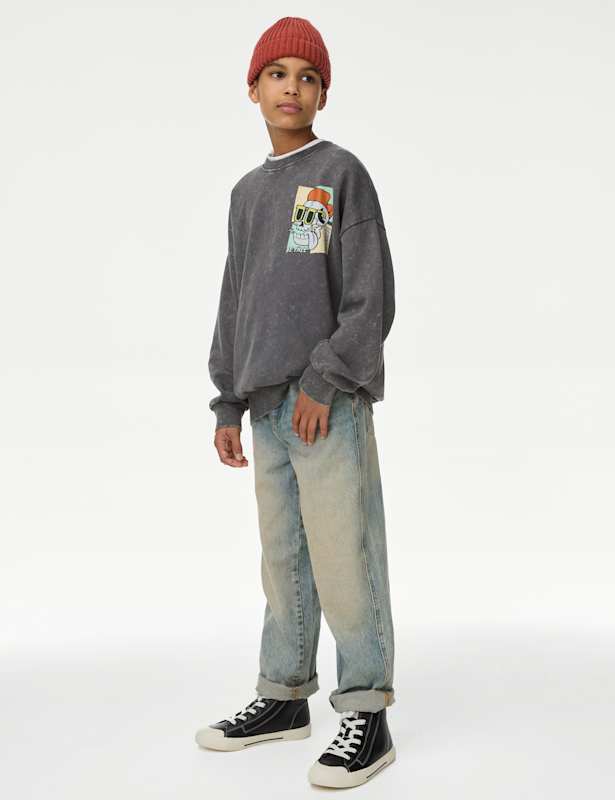 Pure Cotton Acid Wash Jeans (6-16 Yrs)