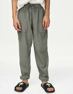 Linen Rich Cuffed Trousers (6-16 Yrs)