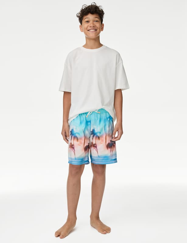 Palm Print Swim Shorts (6-16 Yrs)