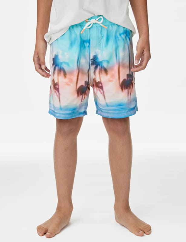 Palm Print Swim Shorts (6-16 Yrs)