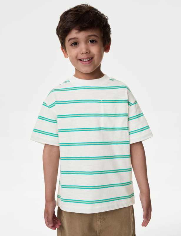 Pure Cotton Striped T-Shirt (2-8 Yrs)