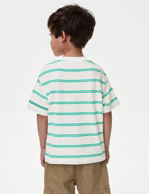 Pure Cotton Striped T-Shirt (2-8 Yrs)