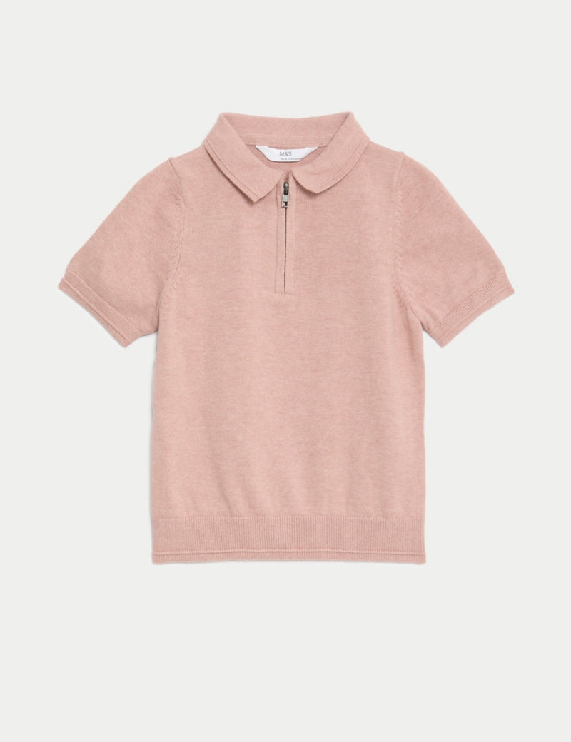 Pure Cotton Knitted Polo Shirt (2-8 Yrs)