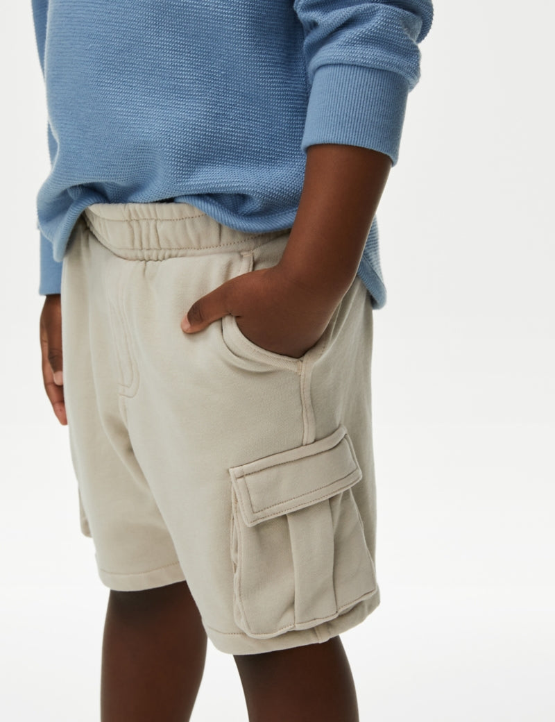 Cotton Rich Garment Dyed Cargo Shorts (2-8 Yrs)