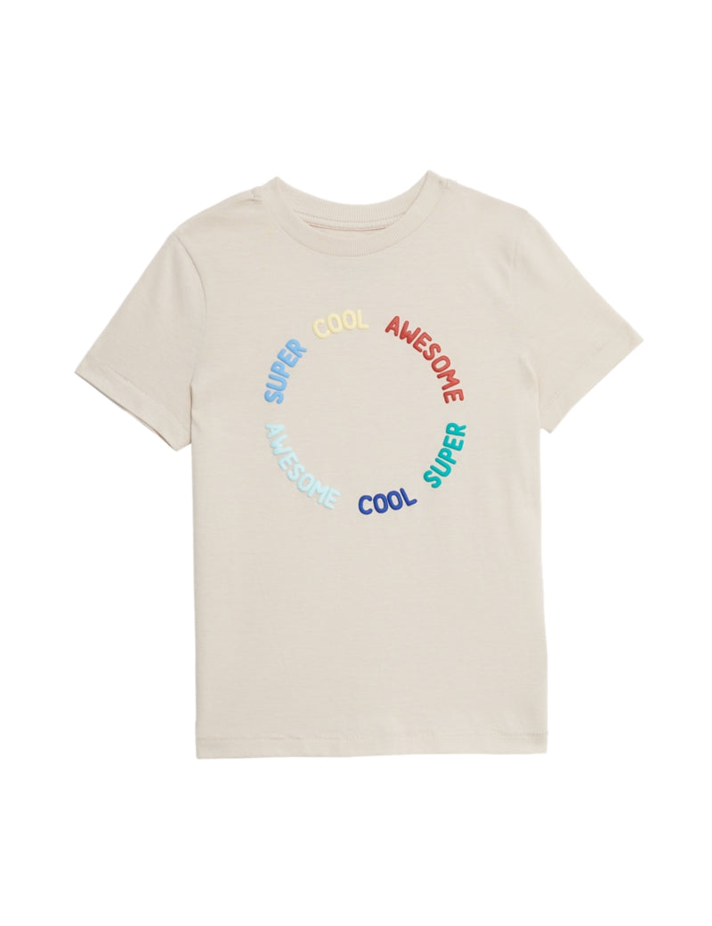 Pure Cotton Slogan T-Shirt (2-8 Yrs)