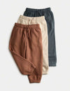 3pk Cotton Rich Plain Joggers (2-8 Yrs)