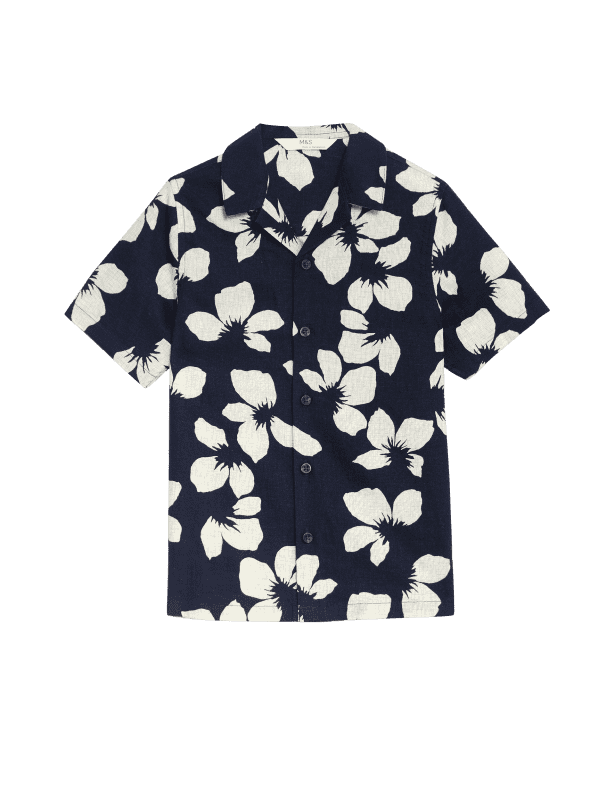 Linen Rich Floral Mini Me Shirt (2-8 Yrs)