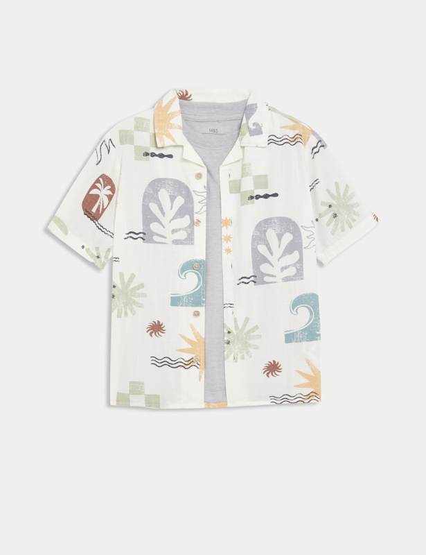 2pc Pure Cotton Abstract Shirt & T-Shirt Set (2-8 Yrs)