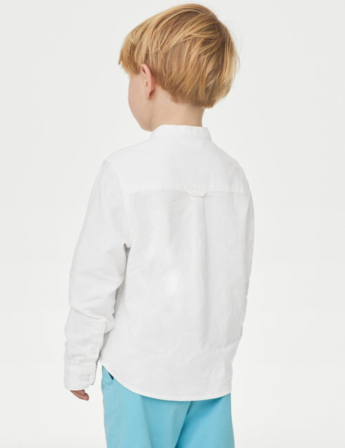 Cotton Rich Roll Sleeve Grandad Shirt (2-8 Yrs)