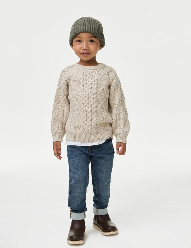 Cotton Rich Textured Jumper (1-8 Yrs)