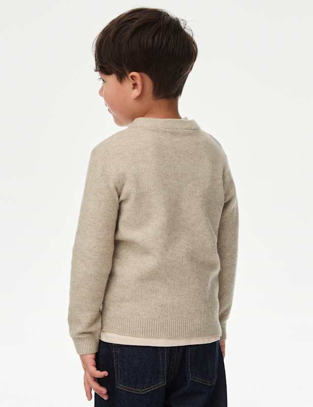 Henley Knitted Jumper (0-8 Yrs)