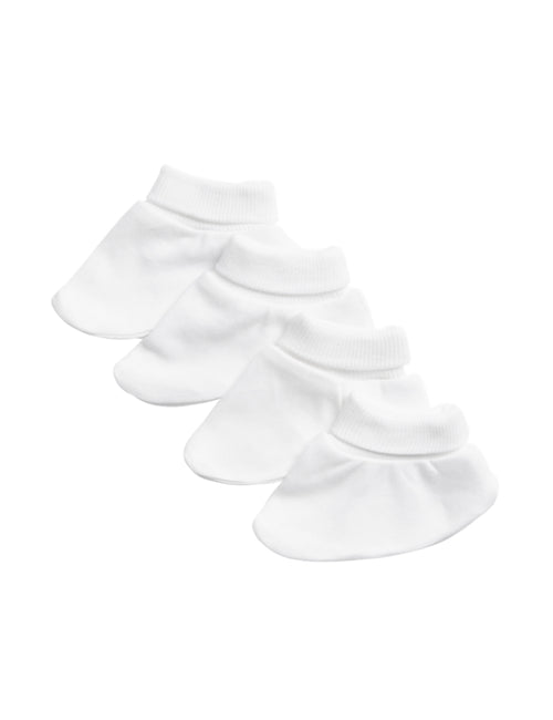 4pk Pure Cotton Booties (0-1 Yrs)