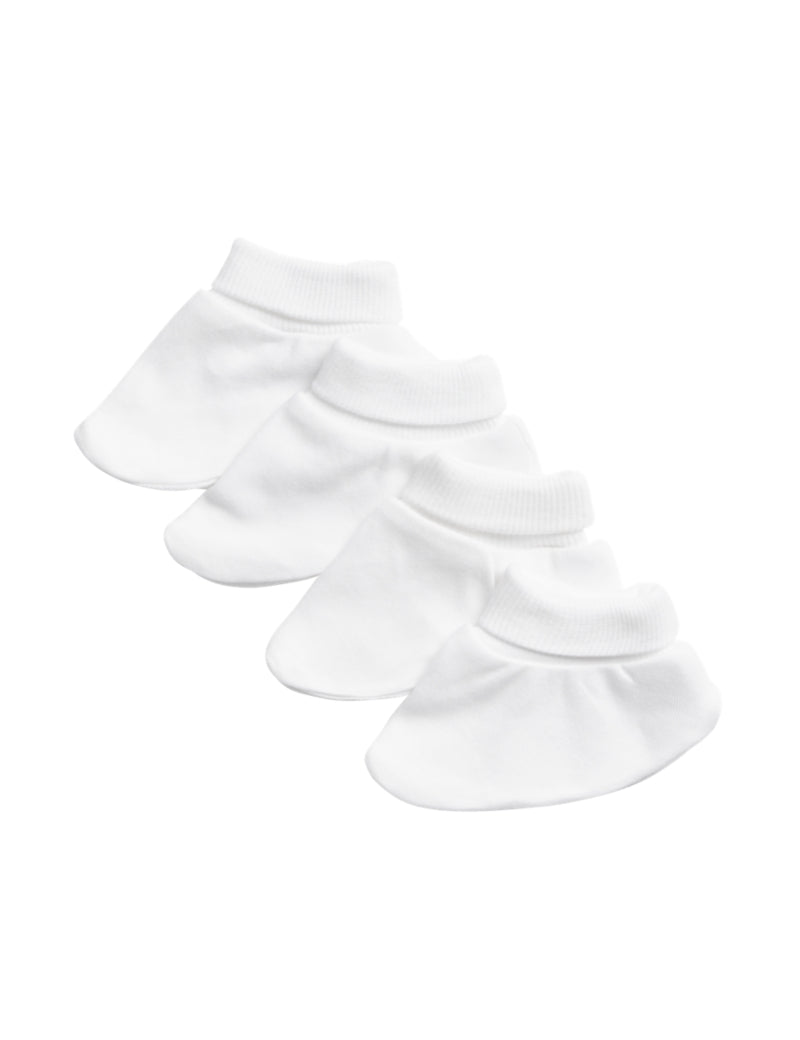 4pk Pure Cotton Booties (0-1 Yrs)