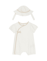 2pc Pure Cotton Textured Romper with Hat (7lbs- 1 Yrs)