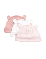 3pk Pure Cotton Floral Hats (0-1 Yrs)