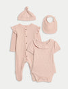 4pc Cotton-Rich Floral Starter Set (0-9 Mths)