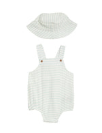 2pc Pure Cotton Striped Romper & Hat Outfit (7lbs-1 Yrs)