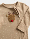 Pure Cotton Novelty Reindeer Sleepsuit (0-12 Mths)