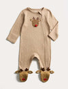 Pure Cotton Novelty Reindeer Sleepsuit (0-12 Mths)