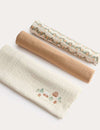 3pk Pure Cotton Gingerbread Muslins