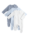 3pk Cotton Rich Ribbed Sleepsuits (6½lbs-3 Yrs)