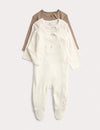 3pk Cotton Rich Ribbed Sleepsuits (6½lbs-3 Yrs)