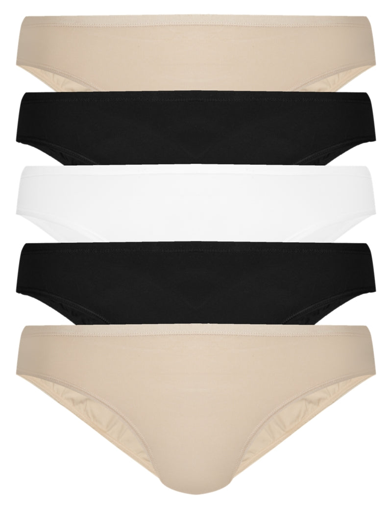 Jual M&S - Celana Dalam - 5Pk No Vpl Microfibre Low Rise Bikini Knickers -  Almond, UK 14 - Kab. Bogor - Marks & Spencer