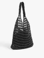 Straw Drawstring Tote Bag