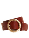 Leather Circle Buckle Waist Belt