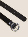 Leather Circle Buckle Waist Belt