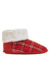 Checked Faux Fur Slipper Boots
