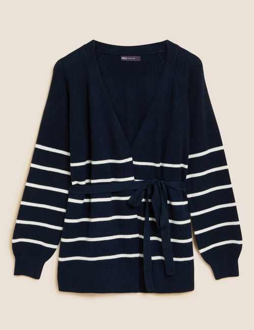Recycled Blend Striped Relaxed Cardigan