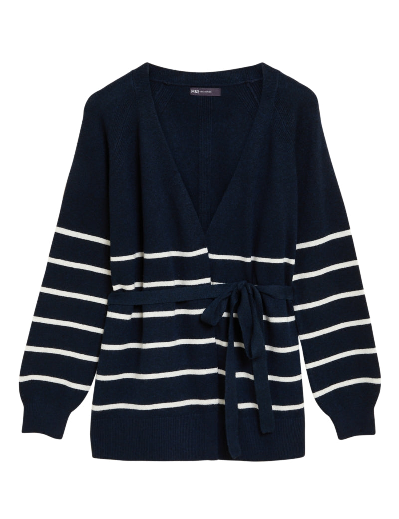 Recycled Blend Striped Relaxed Cardigan