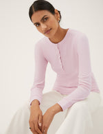 Cotton Rich Ribbed Long Sleeve Top