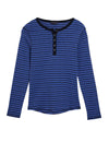 Pure Cotton Striped Long Sleeve Henley Top