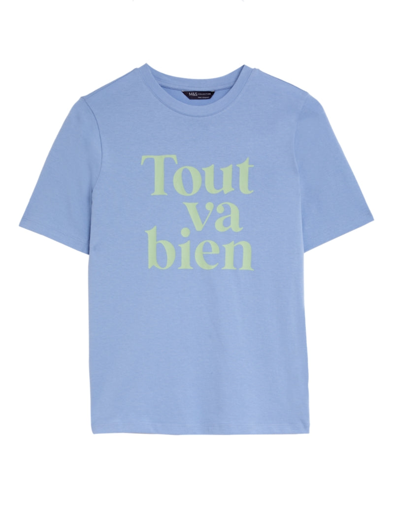 Pure Cotton Slogan Everyday Fit T-Shirt